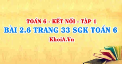Bài 2.6 trang 33 SGK Toán 6 tập 1 Kết nối tri thức